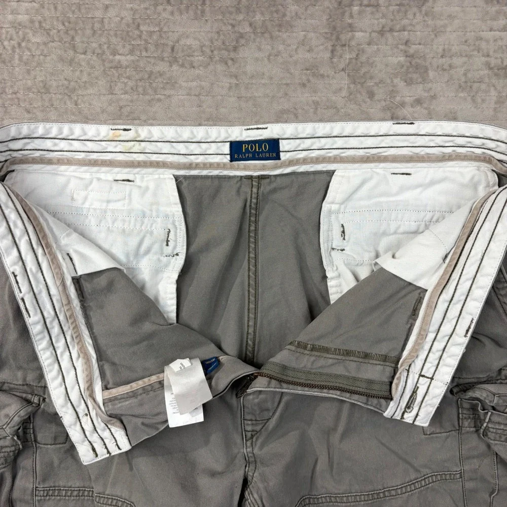 Polo Ralph Lauren‎ Gray Cargo Shorts Size 42 distressed Utility Hiking Gorpcore